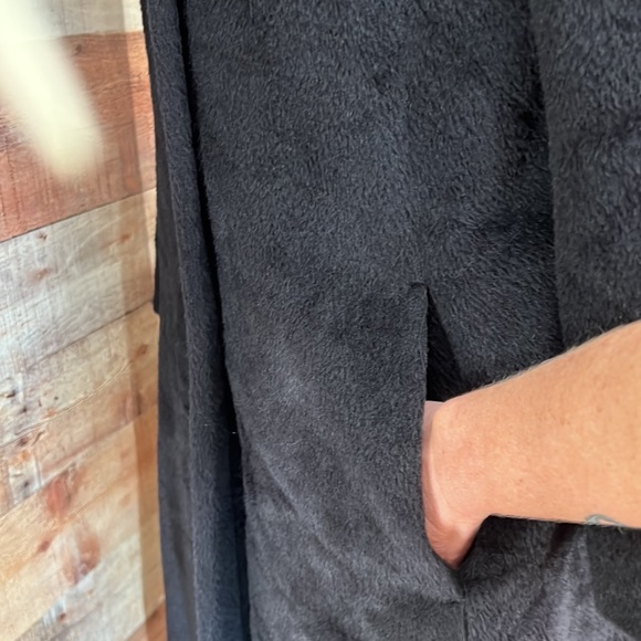 CINZIA ROCCA Black 4 Button Front Baby Llama Wool Over Top Coat Size 12 - Picture 11 of 16